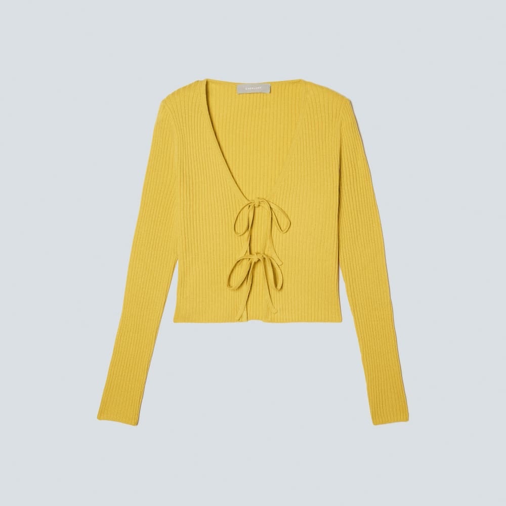 Everlane Yellow Ribbed Crop Top - Picture 2 of 10